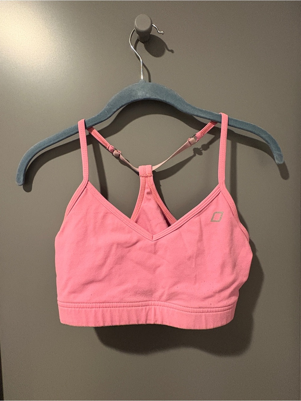 Lorna Jane Pink V-Neck Racerback Crop Sports Bra